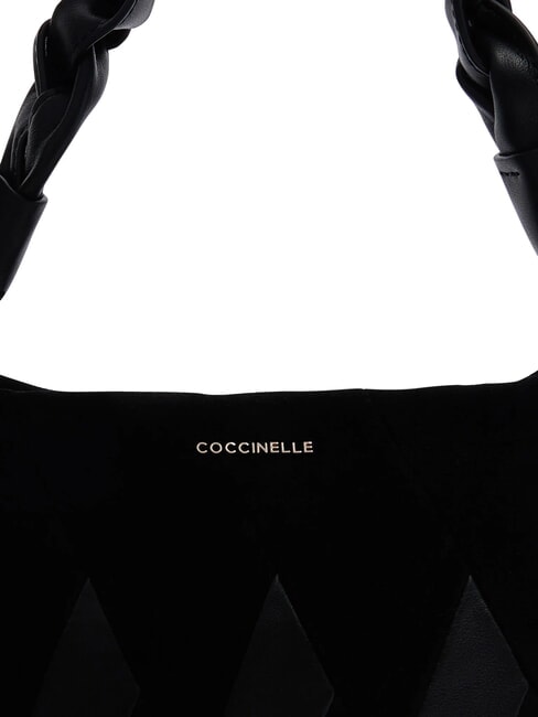 BOHEME NEW GEOMETETRIC PATCH Borsa a mano pelle suede con tracolla Nero - Borse Donna