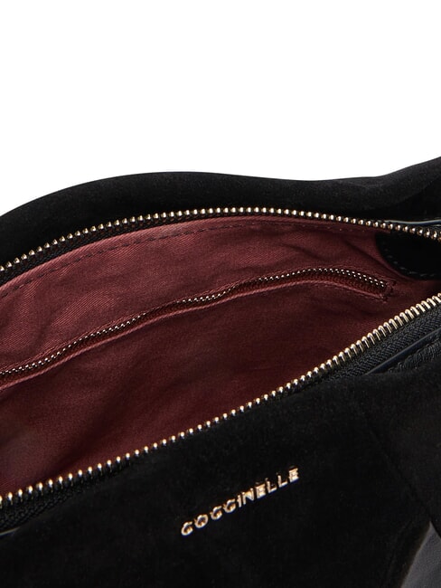 BOHEME NEW GEOMETETRIC PATCH Borsa a mano pelle suede con tracolla Nero - Borse Donna