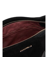 COCCINELLE BOHEME NEW GEOMETETRIC PATCH Borsa a mano pelle suede con tracolla Nero - Borse Donna - 7