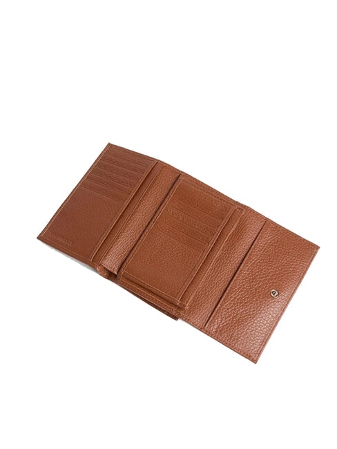 METALLIC SOFT Portafoglio bifold pelle martellata cognac - Portafogli Donna