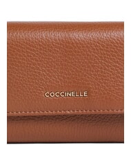 COCCINELLE METALLIC SOFT Portafoglio bifold pelle martellata cognac - Portafogli Donna - 3