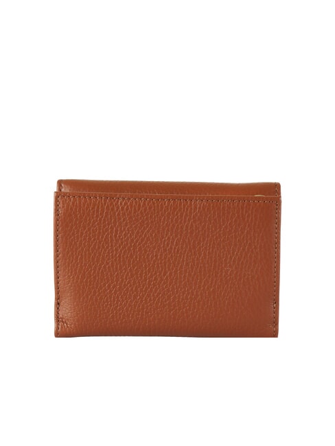 METALLIC SOFT Portafoglio bifold pelle martellata cognac - Portafogli Donna