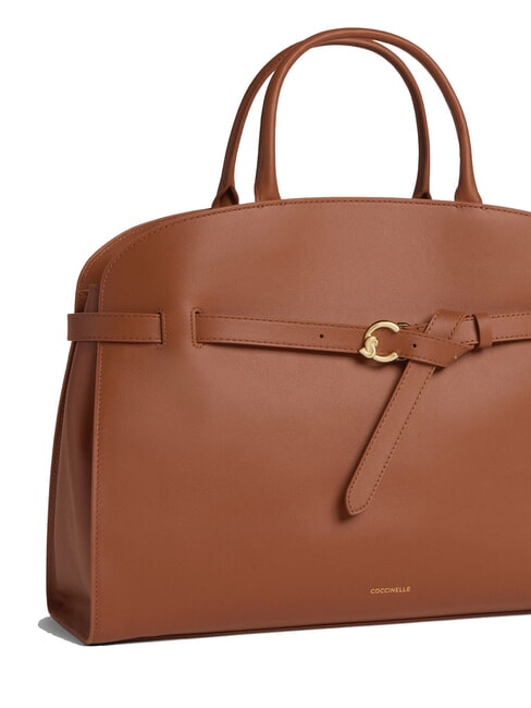 SABINE Borsa a mano in pelle con tracolla cognac - Borse Donna