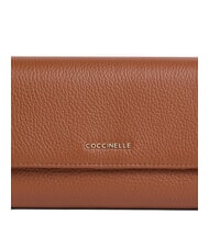 COCCINELLE METALLIC SOFT Portafoglio grande in pelle cognac - Portafogli Donna - 4