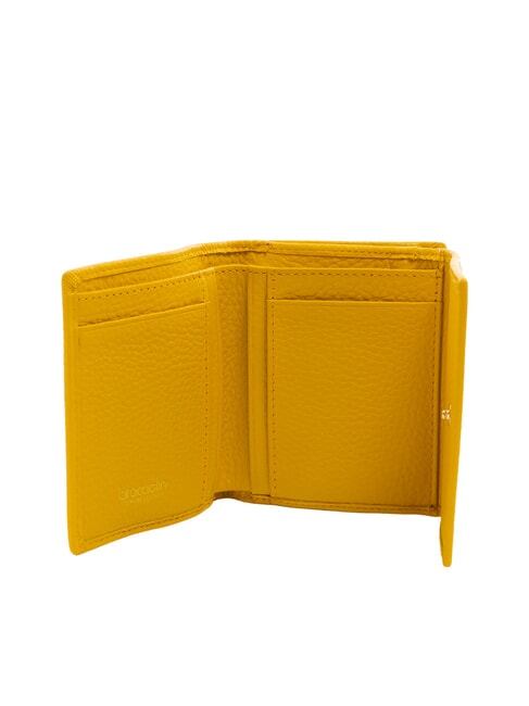 BASIC Portafogio compatto in pelle giallo - Portafogli Donna