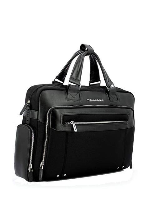 CAMPIONARIO - LINK 2 Cartella porta pc 15" in pelle e tessuto nero - Cartelle Lavoro