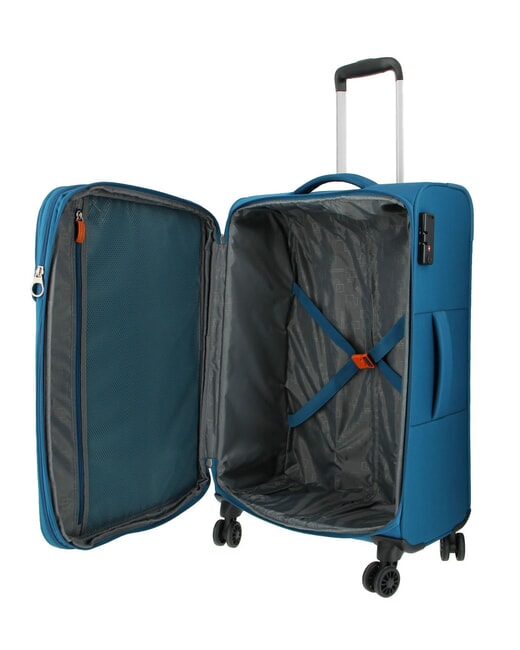 BLAZING RIDE Set 8 pezzi: 3 Trolley, 1 Borsone, 2 Zaini, 2 Beauty teal/orange - Set Trolley