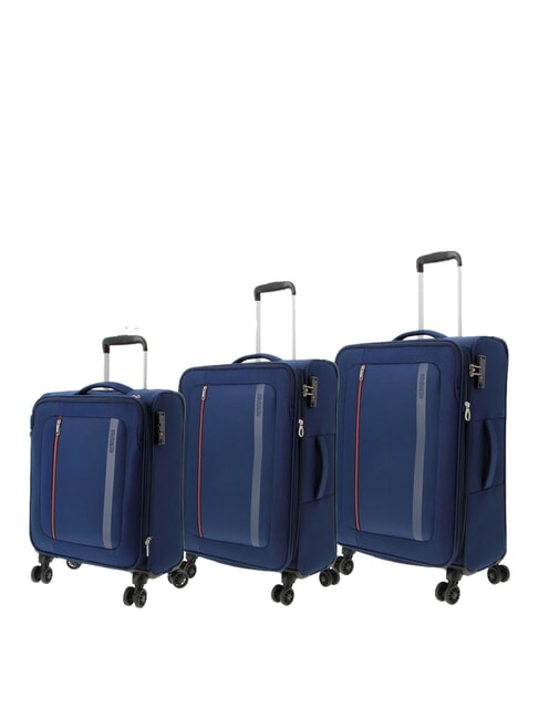 BLAZING RIDE Set 8 pezzi: 3 Trolley, 1 Borsone, 2 Zaini, 2 Beauty navy/orange - Set Trolley