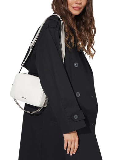 BRYANT Mini Bag a tracolla, in pelle optic white - Borse Donna