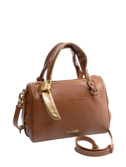 GRETA Borsa a bauletto in pelle con tracolla marrone - Borse Donna