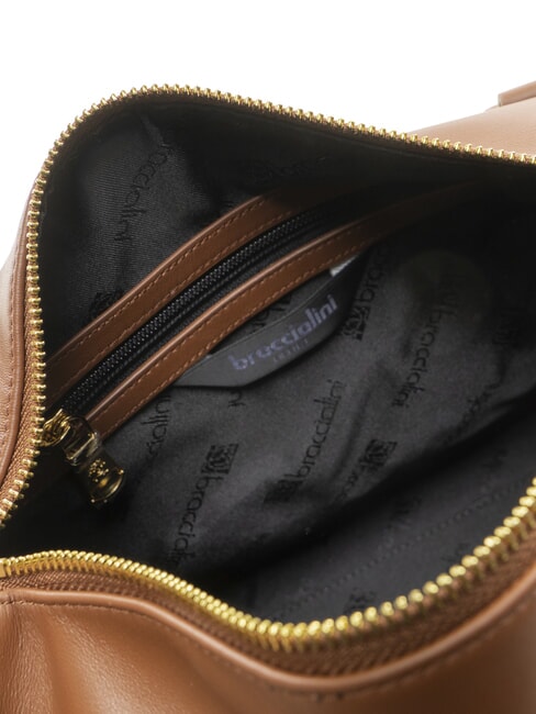 GRETA Borsa a bauletto in pelle con tracolla marrone - Borse Donna