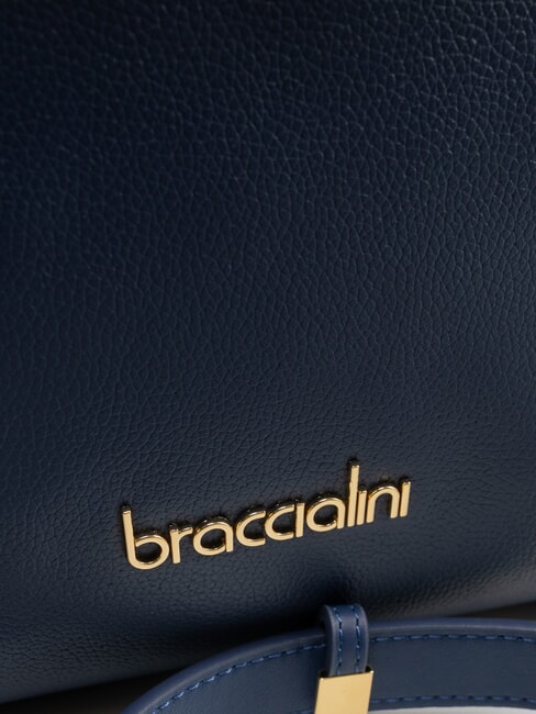 GRETA Borsa a bauletto in pelle con tracolla blu - Borse Donna