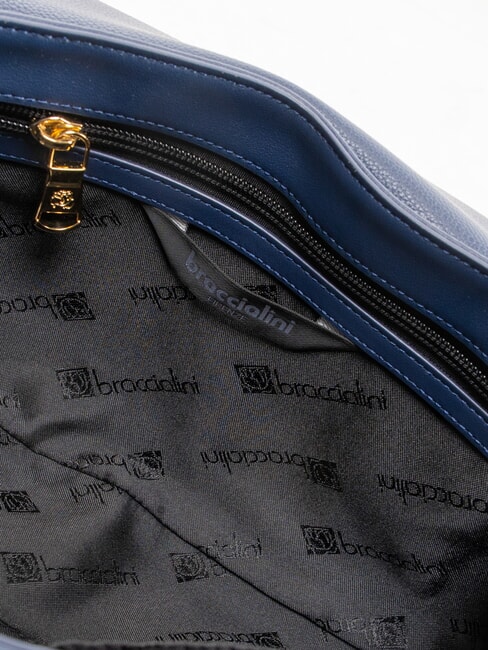 GRETA Borsa a mano in pelle con tracolla blu - Borse Donna