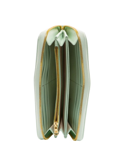 BASIC Portafoglio in pelle zip around celeste - Portafogli Donna