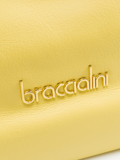 SOFIA Borsa a mano in pelle con fiorellini giallo - Borse Donna