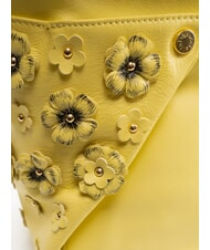 BRACCIALINI SOFIA Borsa a mano in pelle con fiorellini giallo - Borse Donna - 4