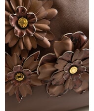 BRACCIALINI SARA Borsa hobo a spalla in pelle con fiori marrone - Borse Donna - 3