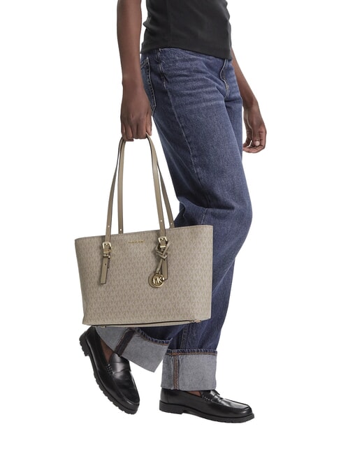 QUINN Borsa shopping stampa logo all over birch - Borse Donna