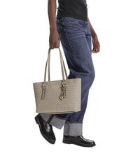 MICHAEL KORS QUINN Borsa shopping stampa logo all over birch - Borse Donna - 6