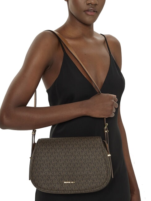 LYDIA Borsa a tracolla con patta brn/acorn - Borse Donna