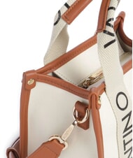 MARIO VALENTINO CANDLE Borsa a mano piccola in canvas naturale/cuoio - Borse Donna - 3