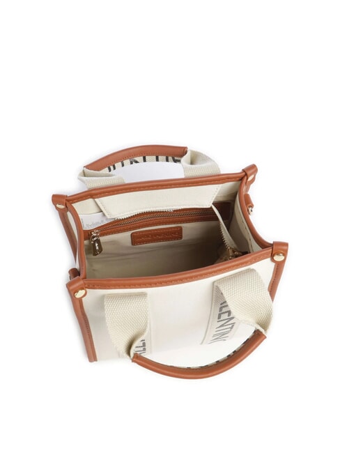 CANDLE Borsa a mano piccola in canvas naturale/cuoio - Borse Donna