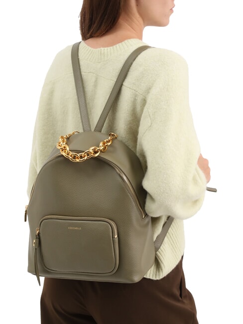 FENIX Zaino medio in pelle laurel green - Borse Donna