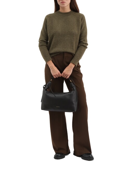 RHEA Borsa a spalla in pelle con tracolla Nero - Borse Donna