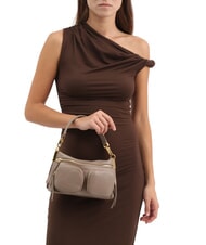 COCCINELLE HYLE Borsa piccola in pelle doppia funzione warm taupe - Borse Donna - 4