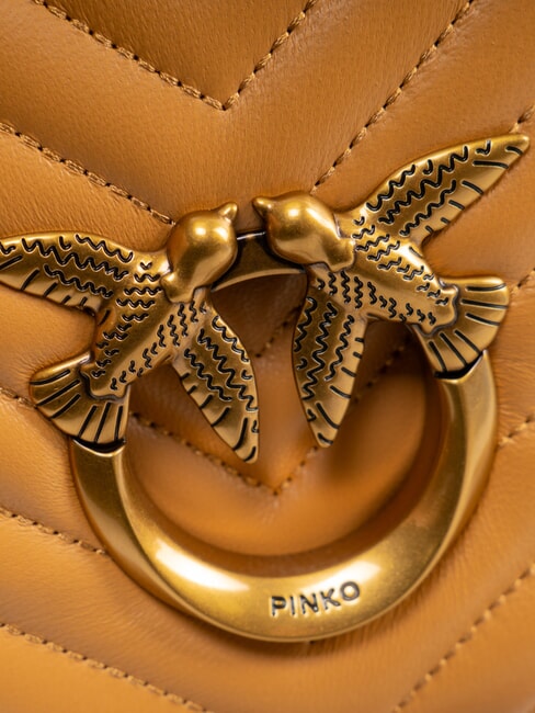 LOVE CLICK MINI Borsa in nappa trapuntata torrone-antique gold - Borse Donna