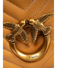 PINKO LOVE CLICK MINI Borsa in nappa trapuntata torrone-antique gold - Borse Donna - 4