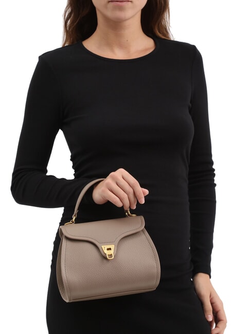 MARVIN Borsa a mano mini in pelle con tracolla warm taupe - Borse Donna