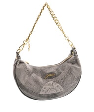 GATTINONI PLANETARIUM Borsa hobo mezzaluna con tracolla monochrom lt grey/ black - Borse Donna - 2