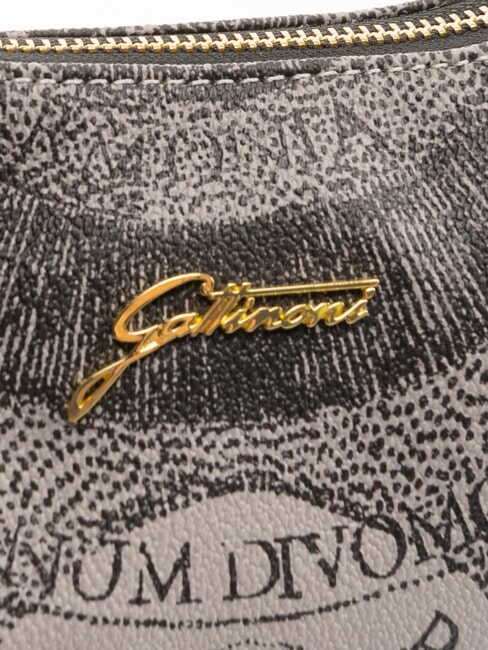 PLANETARIUM Borsa hobo mezzaluna con tracolla monochrom lt grey/ black - Borse Donna