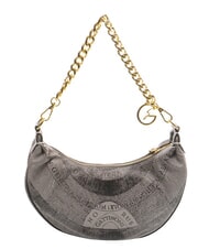 GATTINONI PLANETARIUM Borsa hobo mezzaluna con tracolla monochrom lt grey/ black - Borse Donna - 4