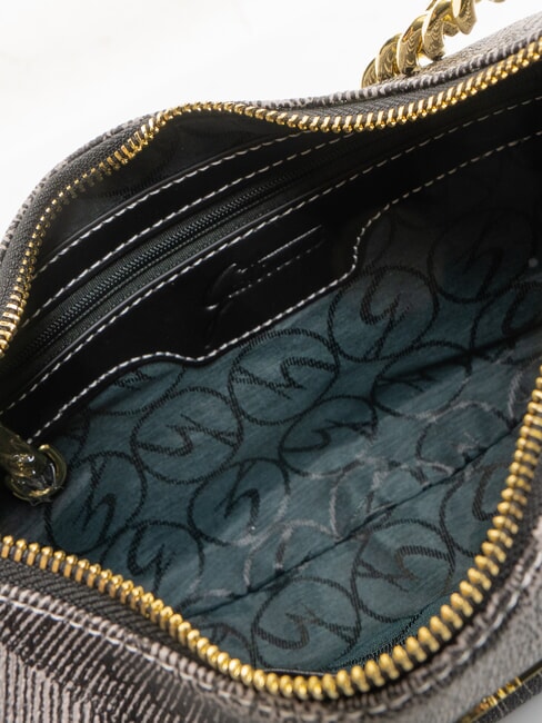 PLANETARIUM Borsa hobo mezzaluna con tracolla monochrom lt grey/ black - Borse Donna