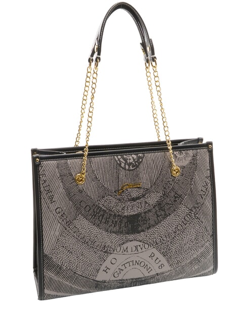 PLANETARIUM Borsa a spalla manici catena monochrom lt grey/ black - Borse Donna