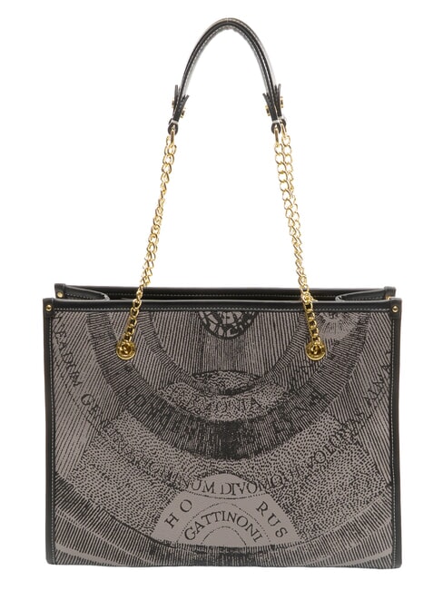 PLANETARIUM Borsa a spalla manici catena monochrom lt grey/ black - Borse Donna