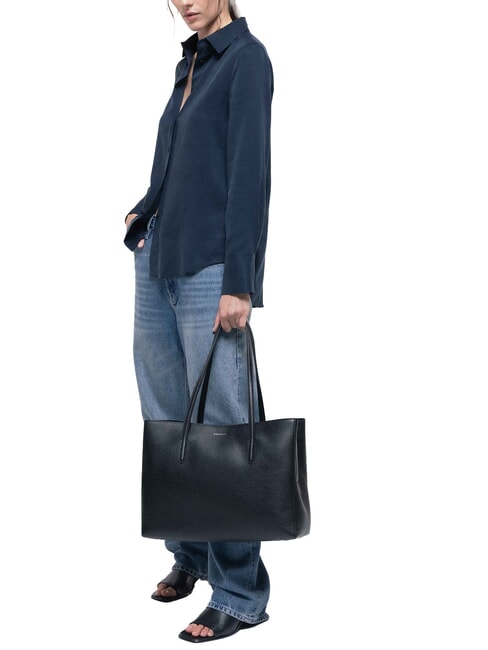 SWAP Borsa shopping a spalla in pelle Nero - Borse Donna