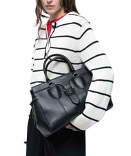 COCCINELLE YORK Borsa a mano in pelle con fibbia Nero - Borse Donna - 4