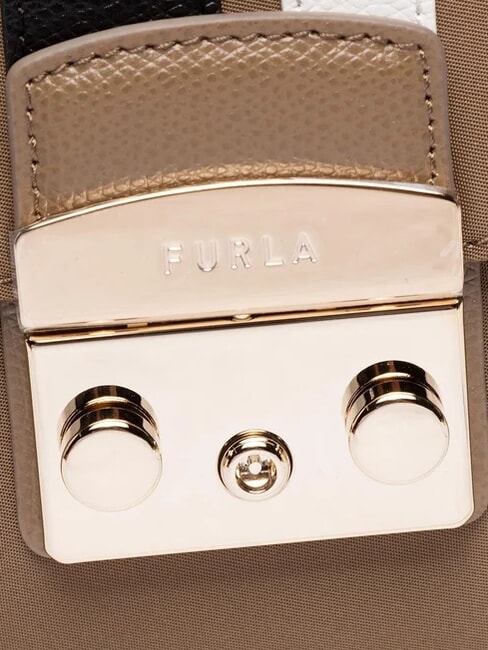 METROPOLIS Borsa mini a tracolla fango+nero+talco h - Borse Donna