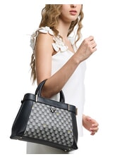 GUESS G WAVE 2 Borsa a mano con stampa logo jet set black logo - Borse Donna - 5