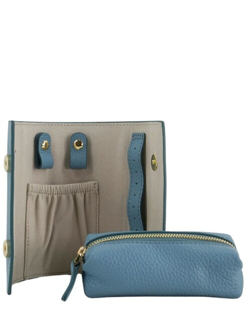 JEWELRY BOX Bustina porta gioielli in pelle arctic blue - Bustine & Necessaire
