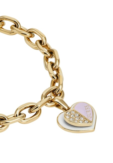 LOVELY GUESS Bracciale charm cuore yellow gold/lilac - Bracciali Donna