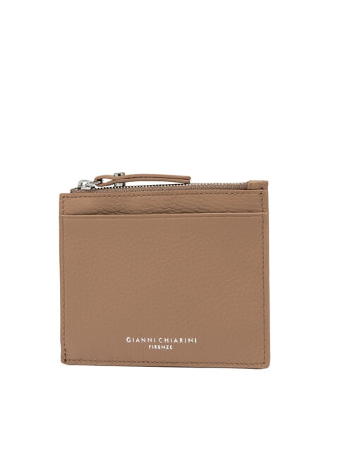 GRAIN Portafoglio piatto in pelle con zip clay - Portafogli Donna