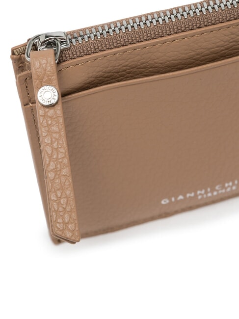 GRAIN Portafoglio piatto in pelle con zip clay - Portafogli Donna