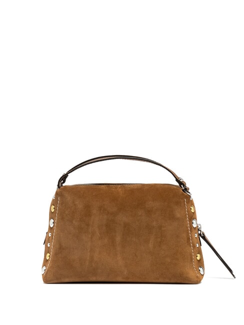 ALIFA Borsa in pelle suede a mano con tracolla caramel - Borse Donna
