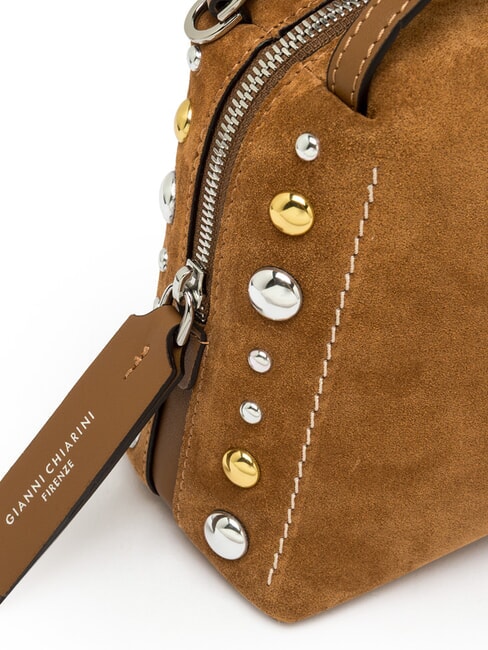 ALIFA Borsa in pelle suede a mano con tracolla caramel - Borse Donna