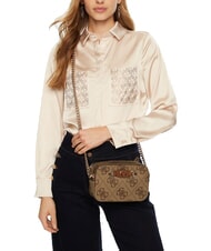 GUESS IZZY Borsa camera case due zip LATTE LOGO - Borse Donna - 4
