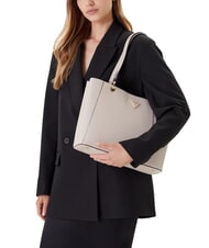 GUESS NOELLE Borsa shopper saffiano bone - Borse Donna - 4